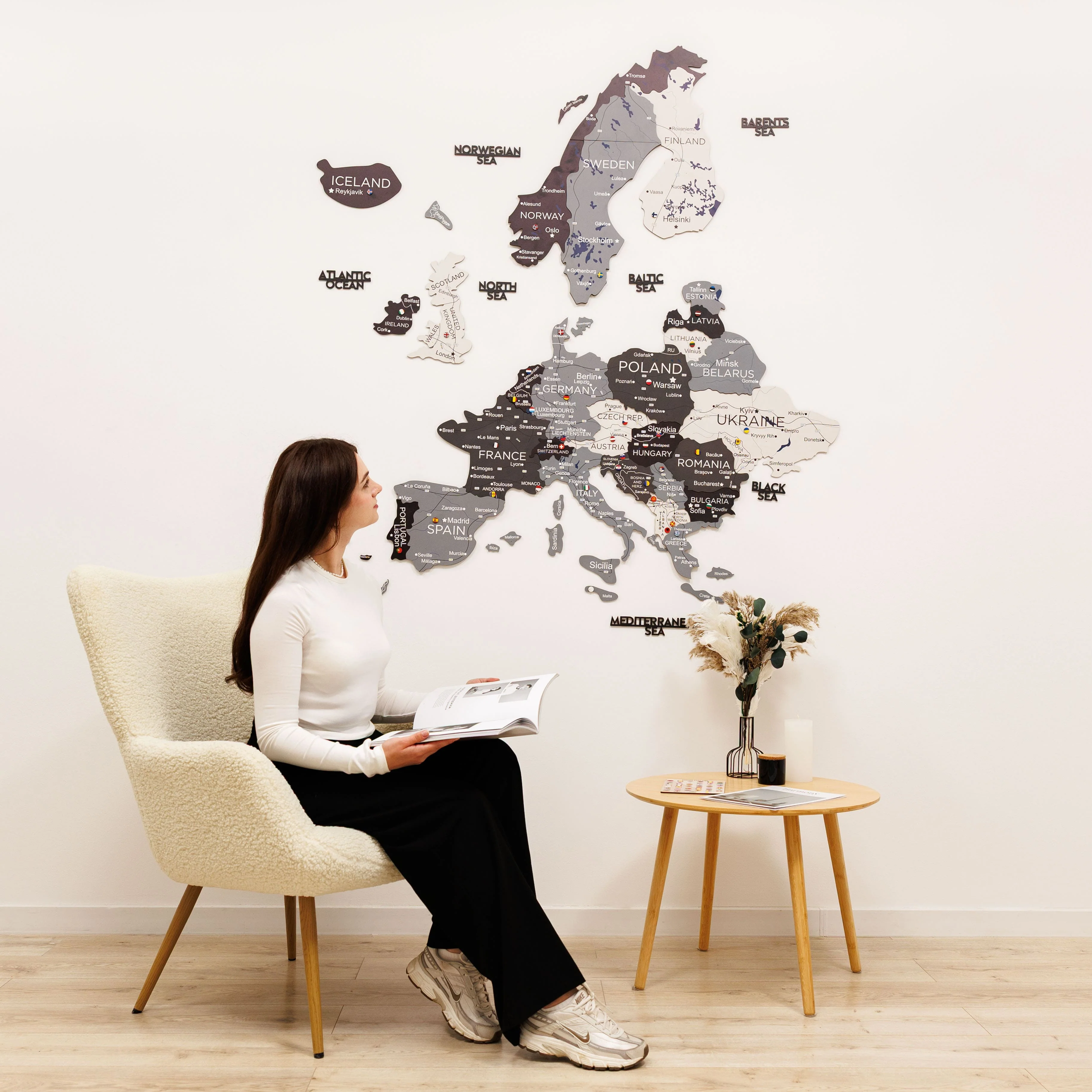 3D Europe Wooden Map Nordik - Image 4