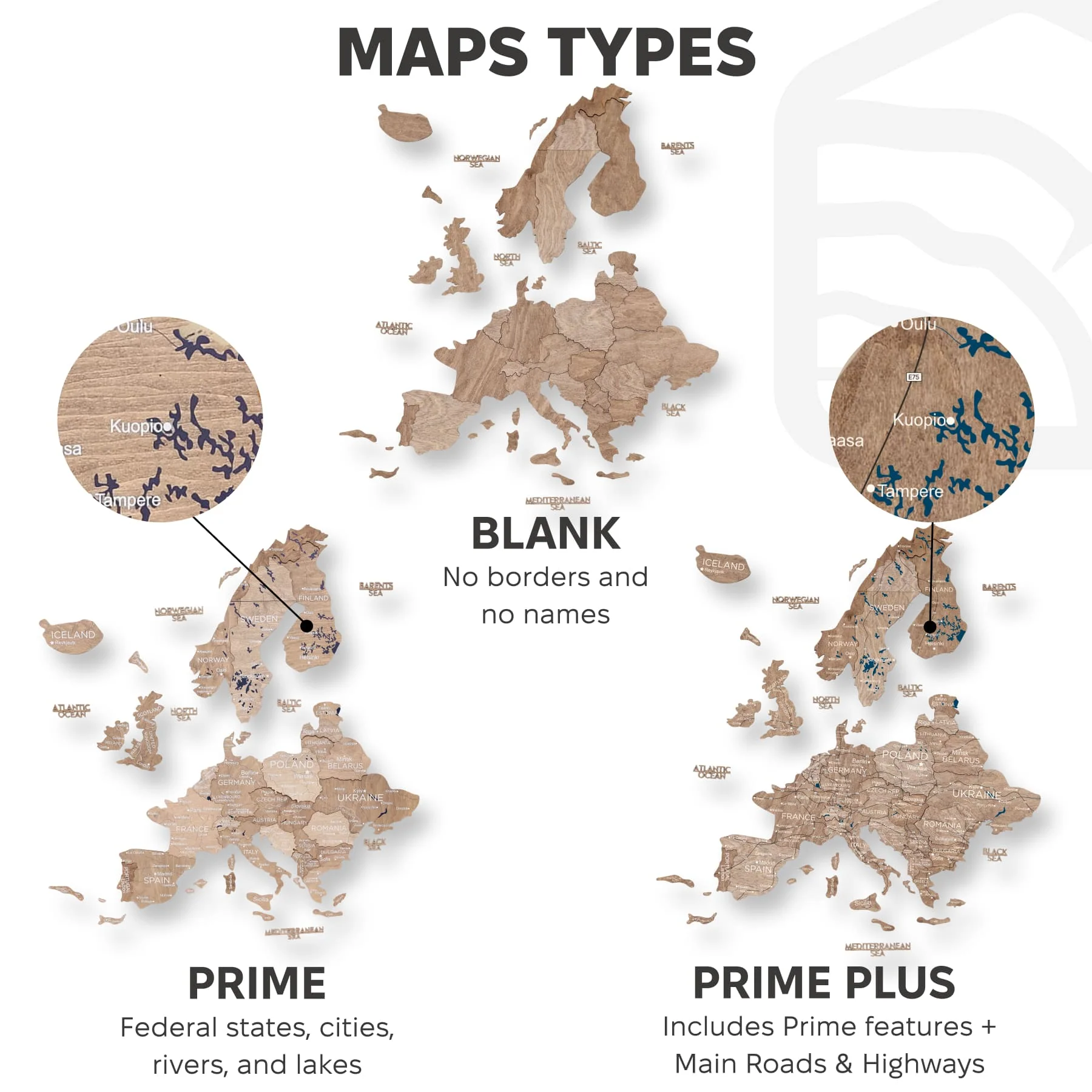 3D Europe Wooden Map Terra - Image 11