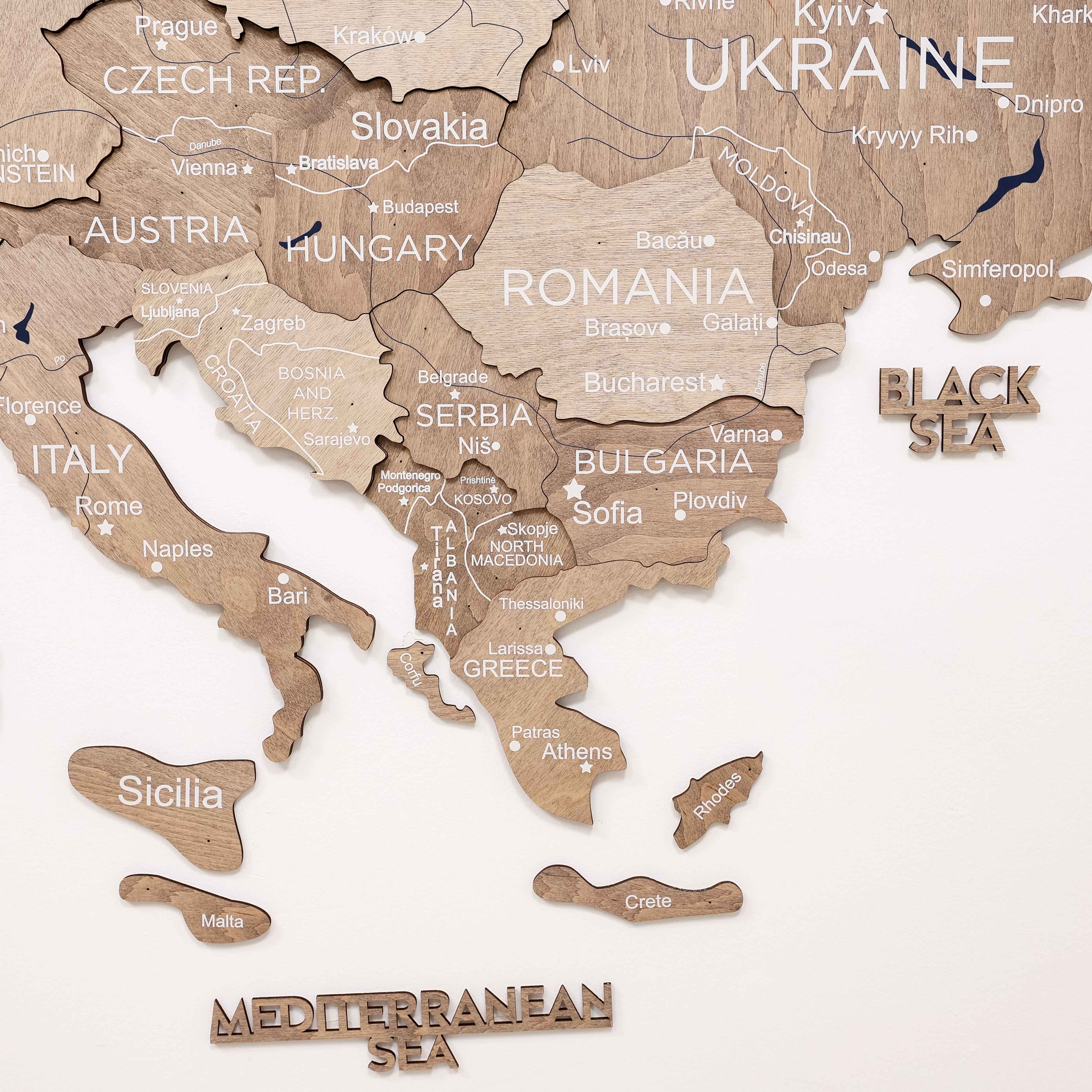 3D Europe Wooden Map Terra - Image 8