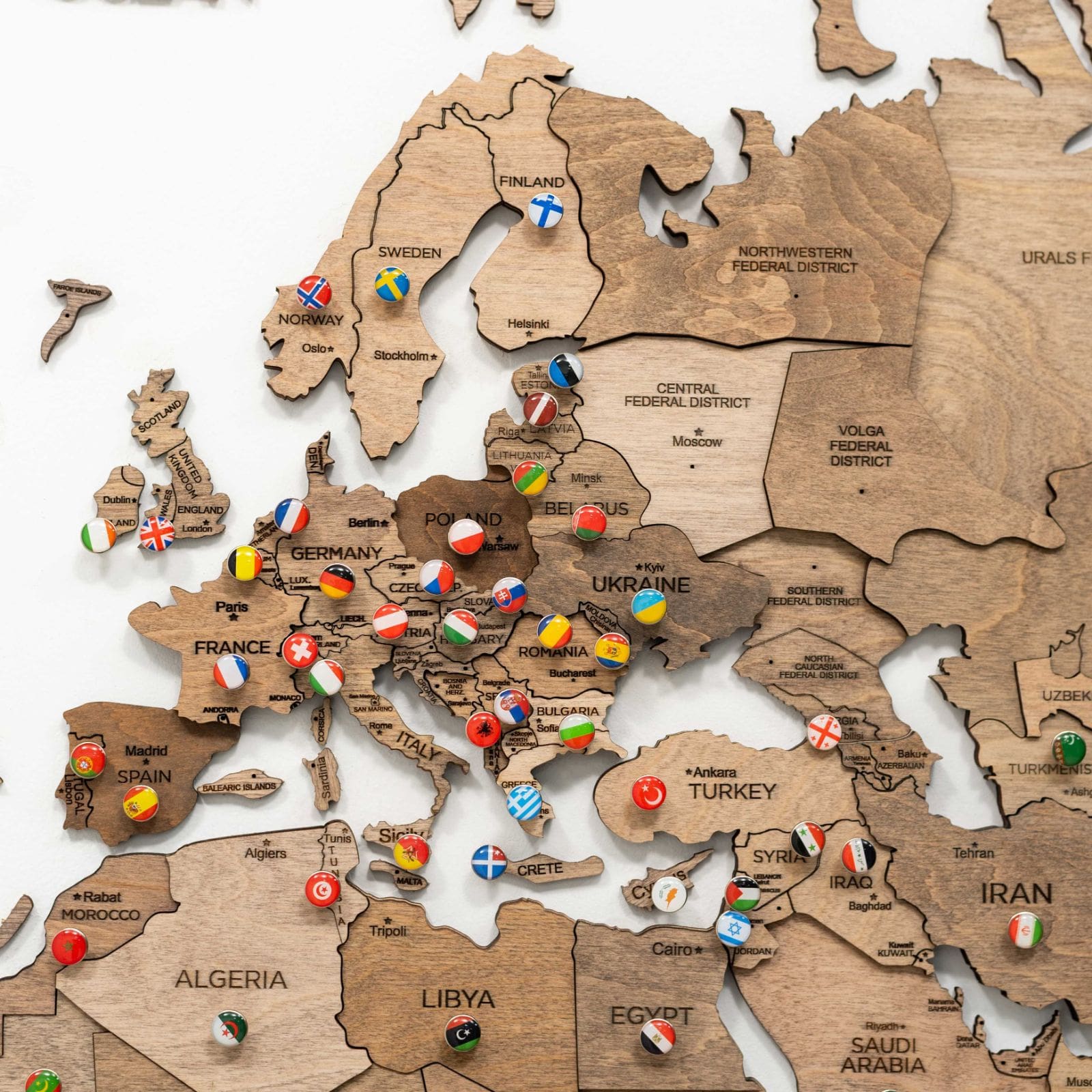 3D Wooden World Map Terra - Image 5