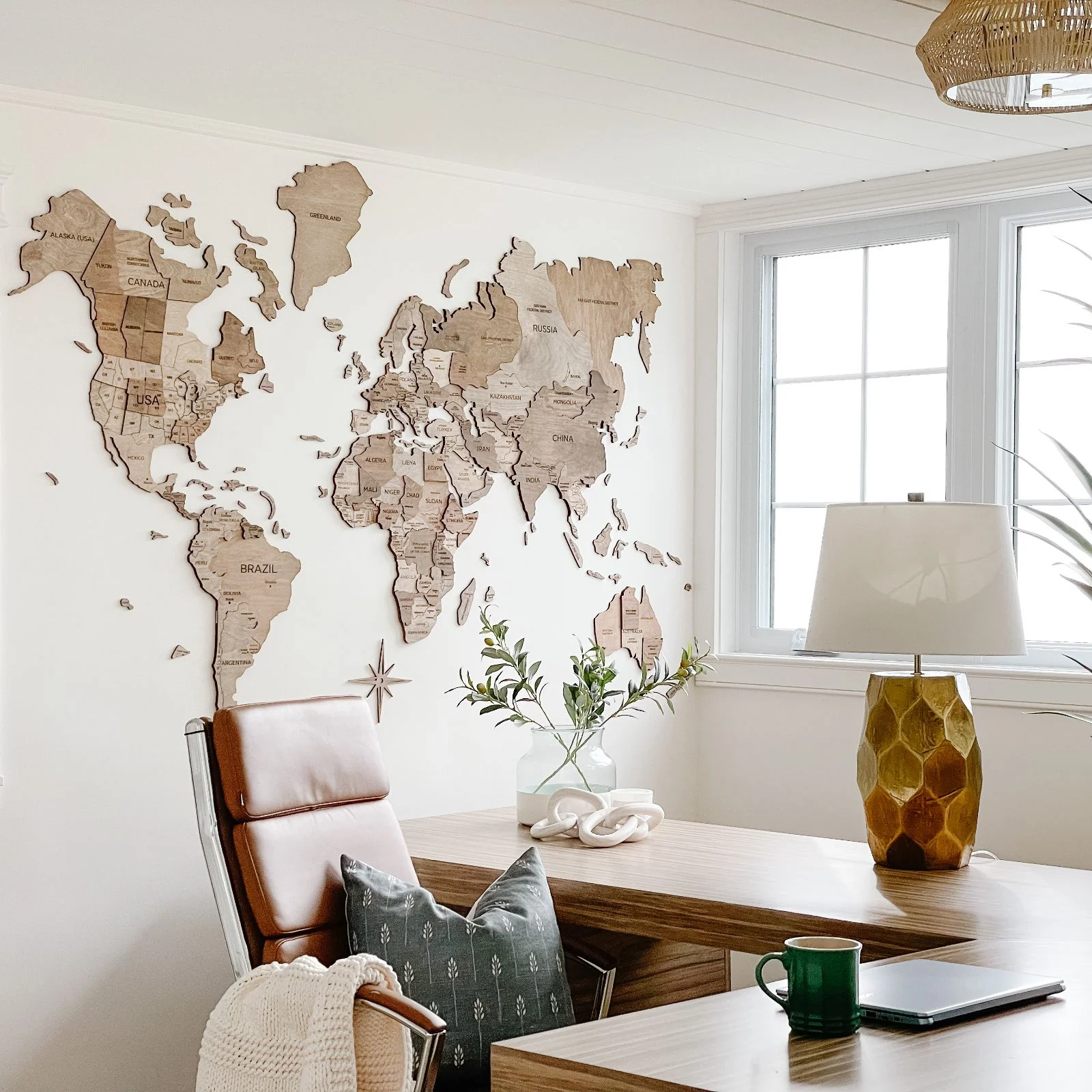 3D Wooden World Map Terra - Image 8