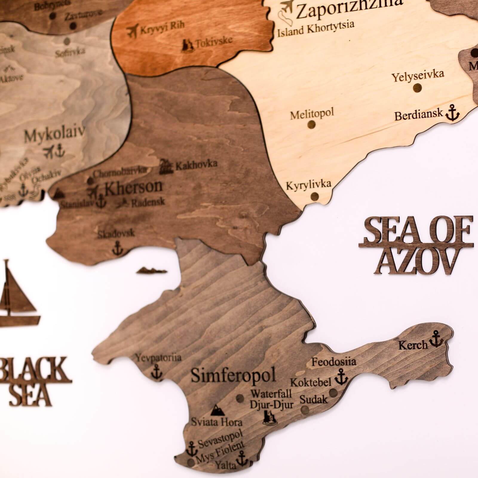 Wooden Map of Ukraine Multicolor - Image 3