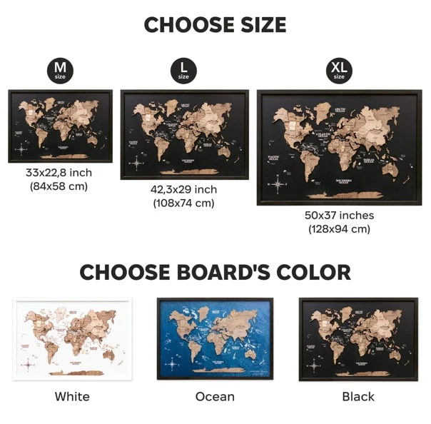 3D Wooden Panel World Map Terra - Image 14