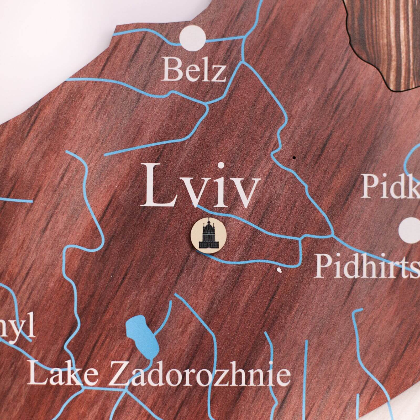 Wooden Map of Ukraine Cappuccino - Image 6