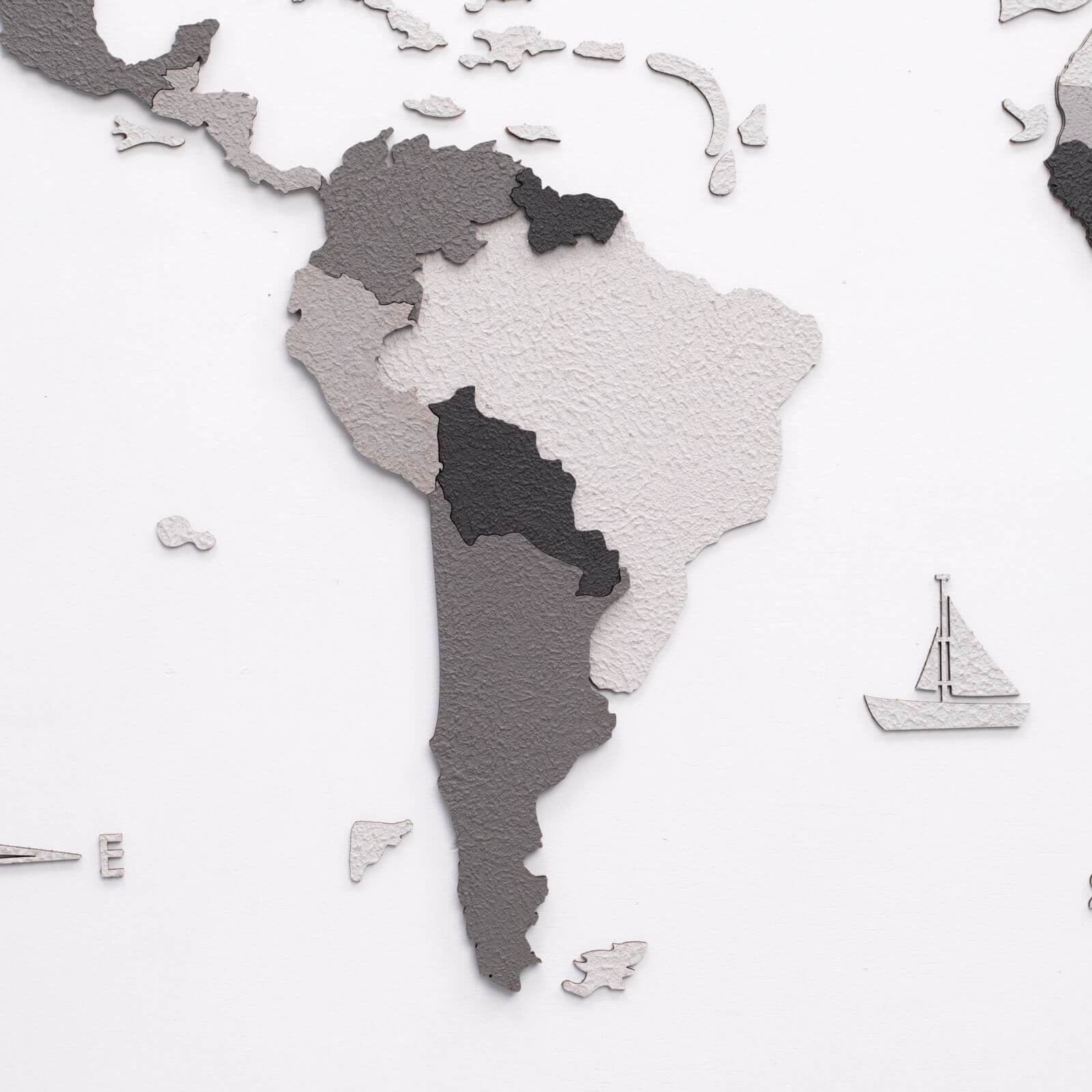 3D Wooden World Map Concrete - Image 8