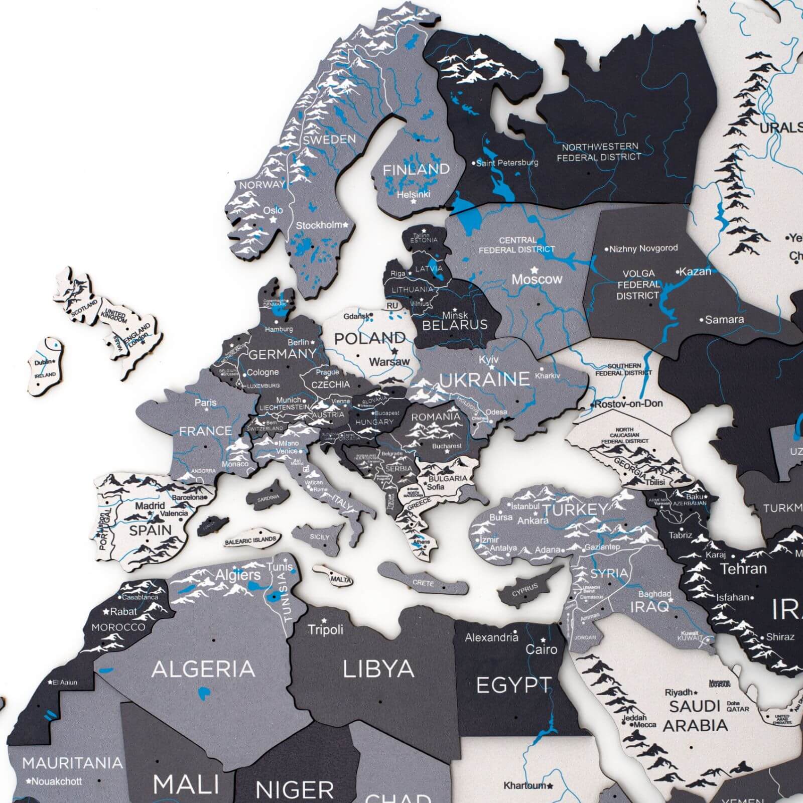 3D Wooden World Map Nordik - Image 8