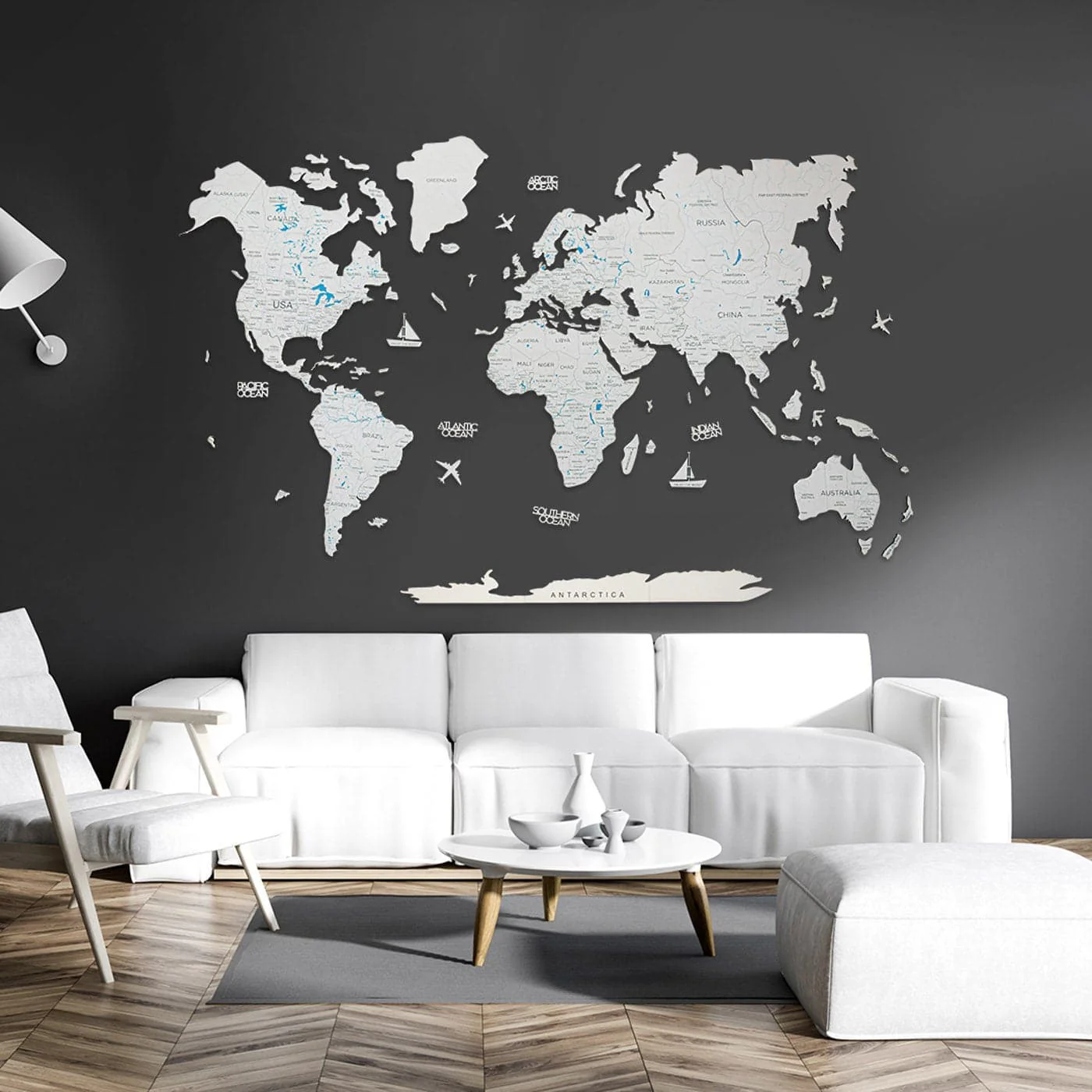 Wooden World Map Black - Image 8