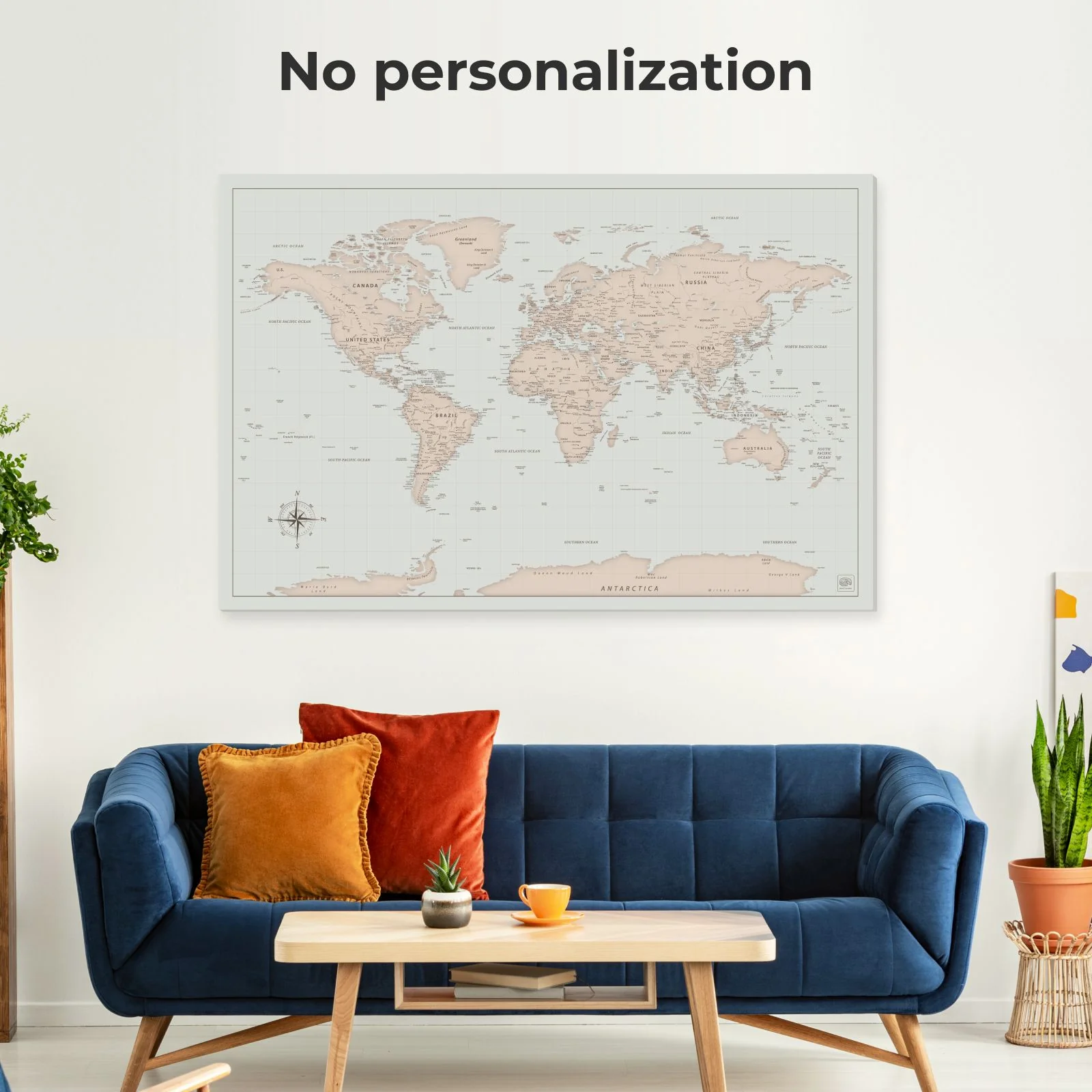 World Map on Canvas - Antique - Image 11