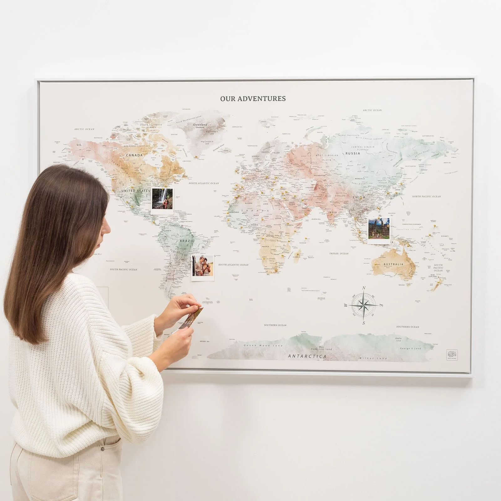 World Map on Canvas - Colorful - Image 5