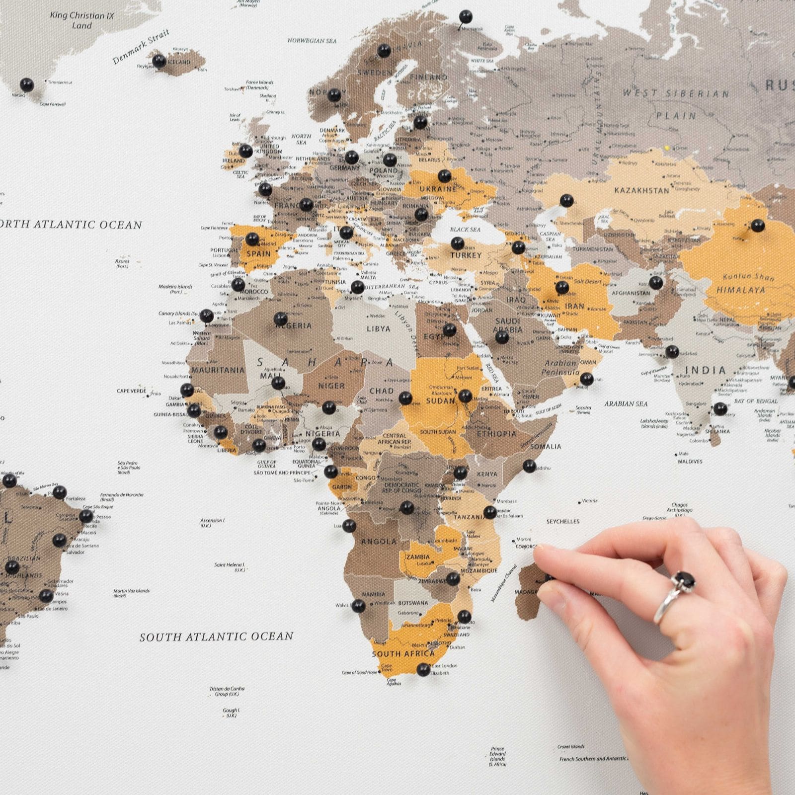 World Map on Canvas - Desert - Image 6